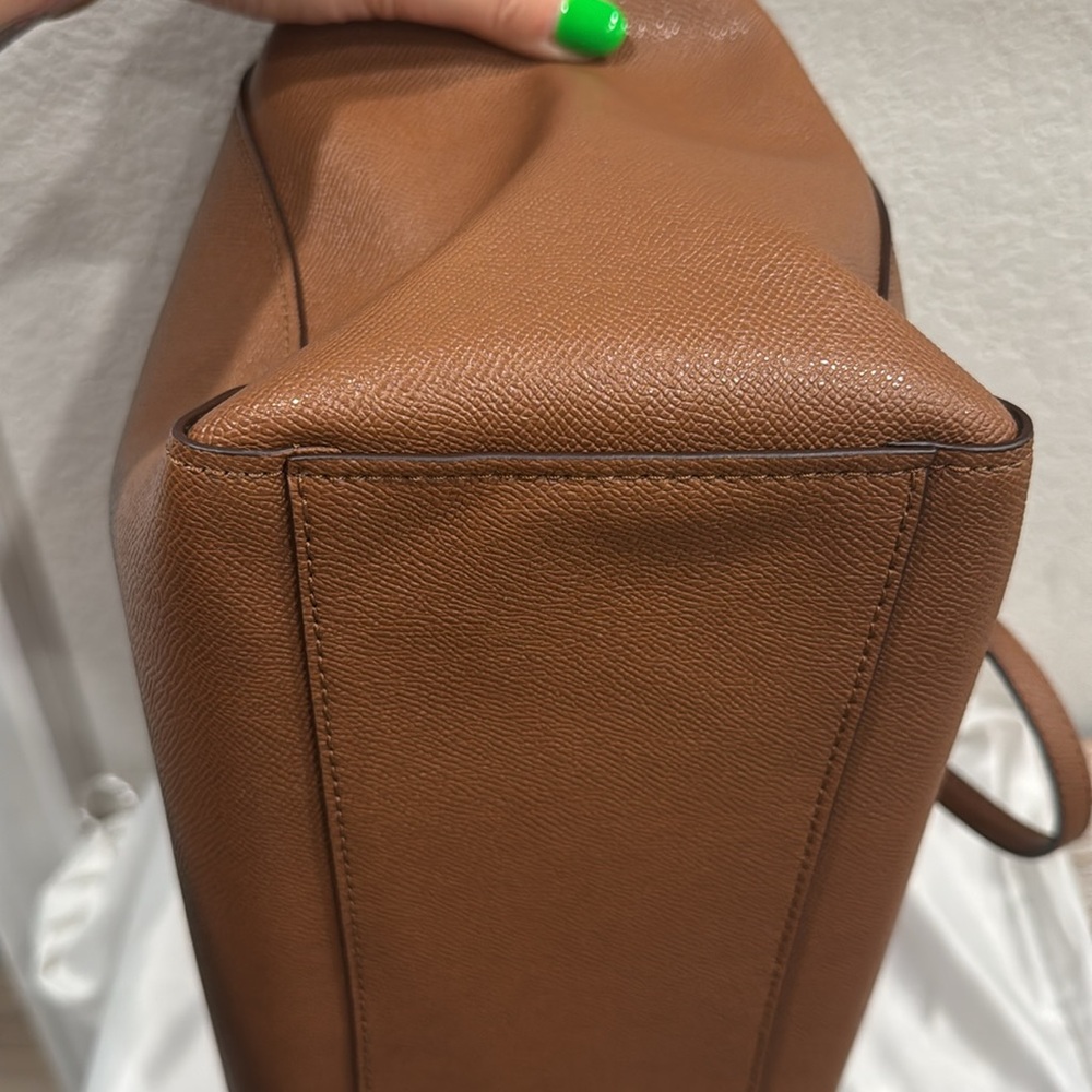 Coach Brown Leather Turn Lock Top Zip Tote - Picture 6 of 15